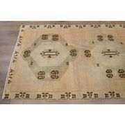1970s Turkish Oushak Handmade Wool Cotton Orange Runner Rug 137x404