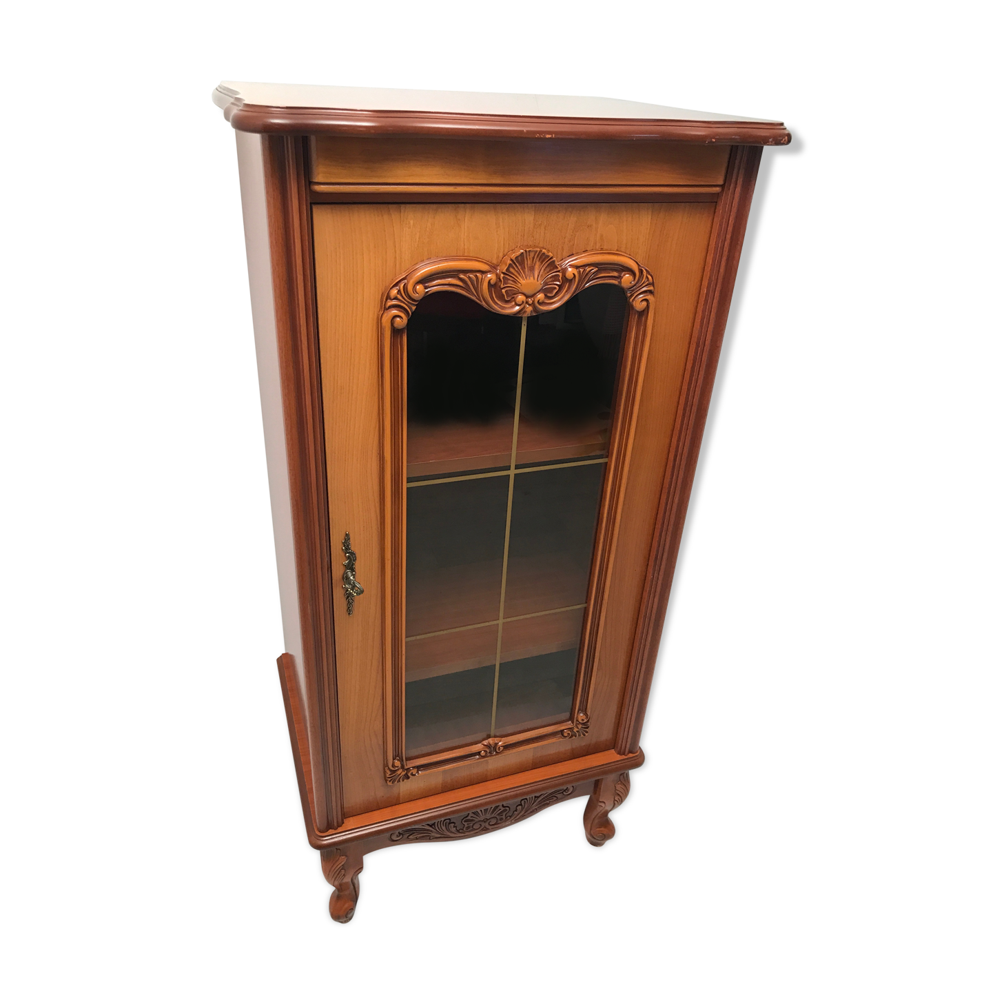 Hifi furniture with vintage wooden glass door