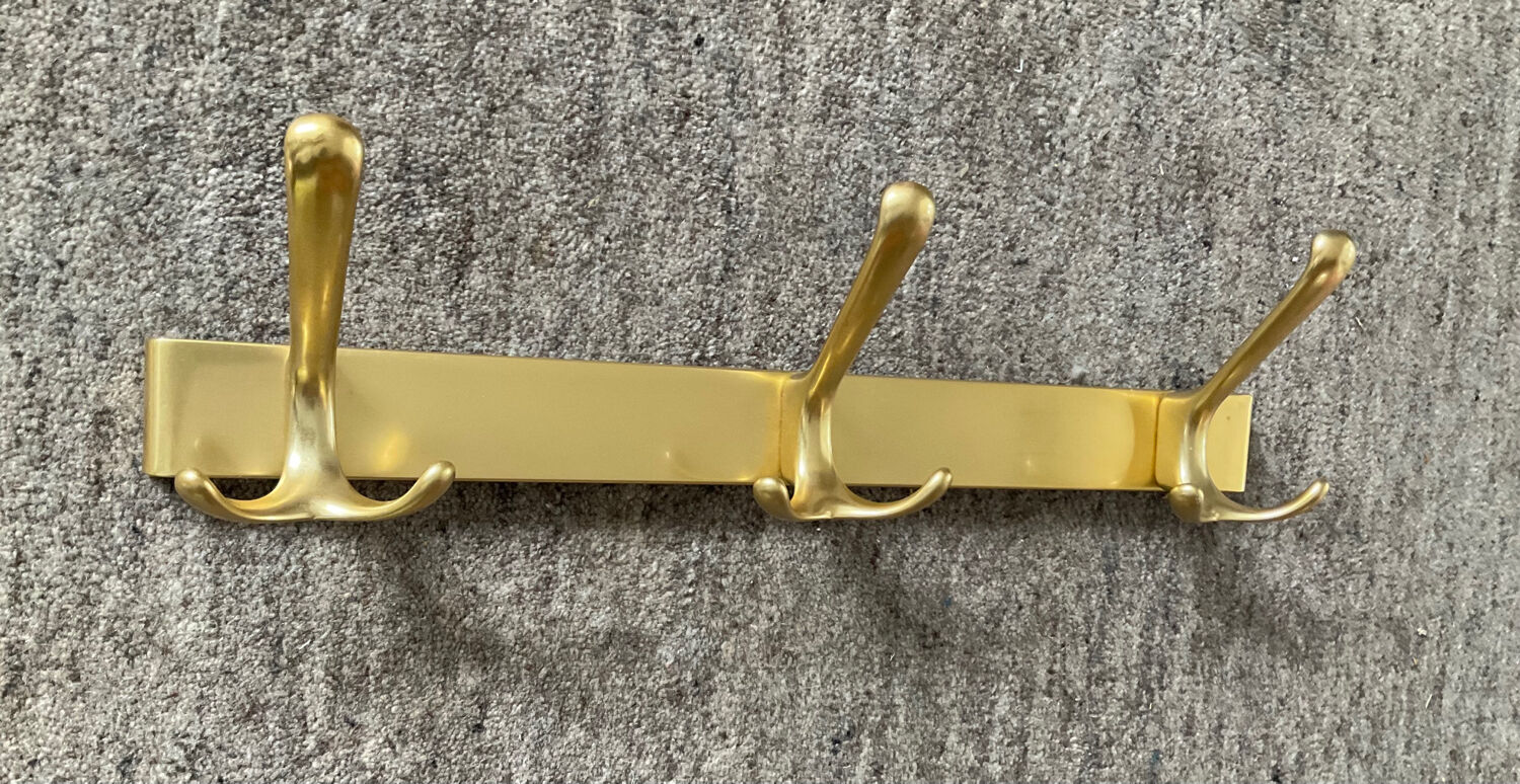 Vintage coat rack in gilded aluminum