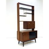 G plan bookcase in ebonized beech and brass, rubber - 1950