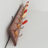 Large vintage 1950s wall-mounted coat rack