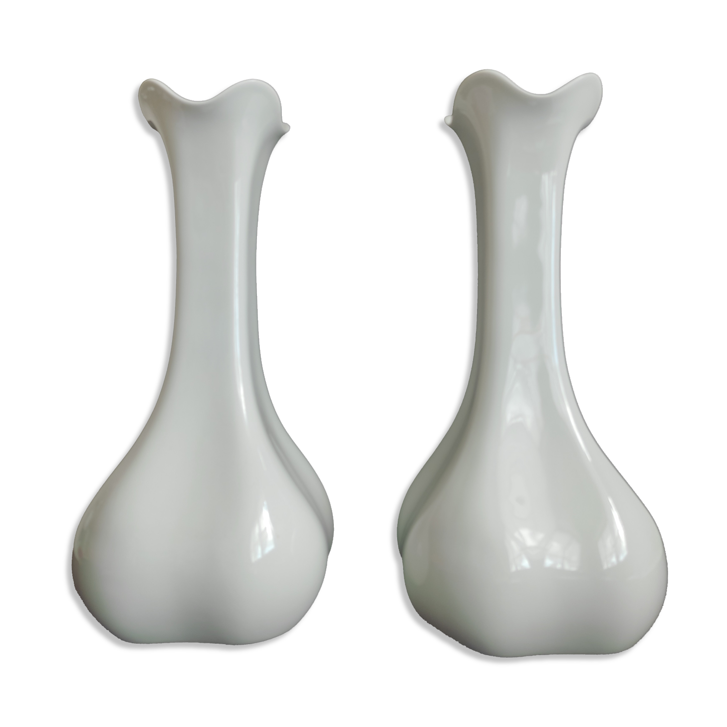 Pair of large white vases