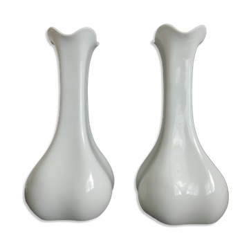 Pair of large white vases