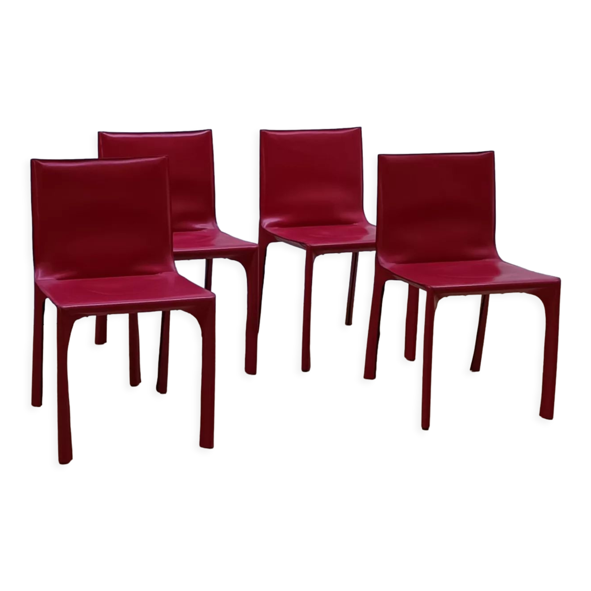 Set of 4 vintage leather chairs