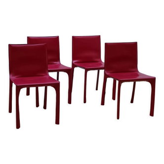 Set of 4 vintage leather chairs