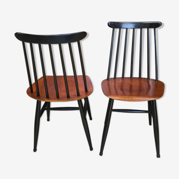 Chaises scandinaves bicolore des années 50,60