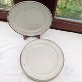 6 flat plates in Sarreguemines stoneware
