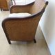 Colonial style armchair - woven rattan and exotic wood - vintage