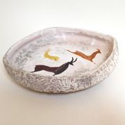 Vide poche en céramique motifs rupestres années 60