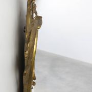 Miroir ovale en métal doré de style rococo, Italie, 20e siècle