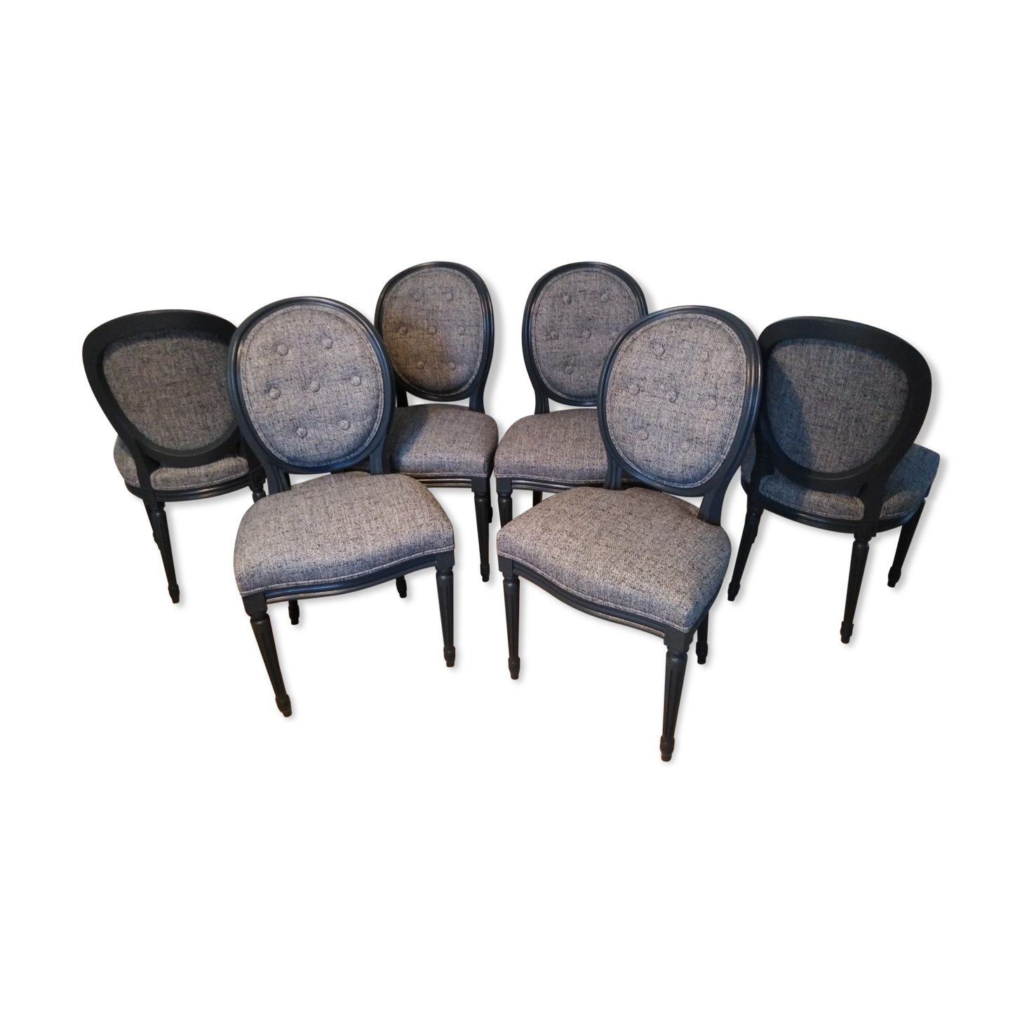 6 old medallion chairs fully restored