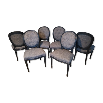 6 old medallion chairs fully restored