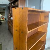 Vintage brutalist oak bookcase