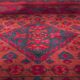 Tapis du Moyen-Orient en laine rouge et bleu tribal, années 1950