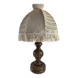 Macrame lampshade lamp