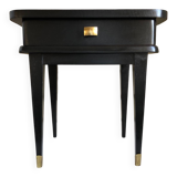 Vintage black and brass bedside table - 1950s style