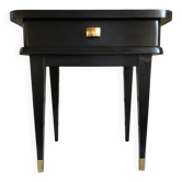 Vintage black and brass bedside table - 1950s style