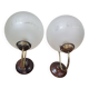 1960s glass globe wall lights