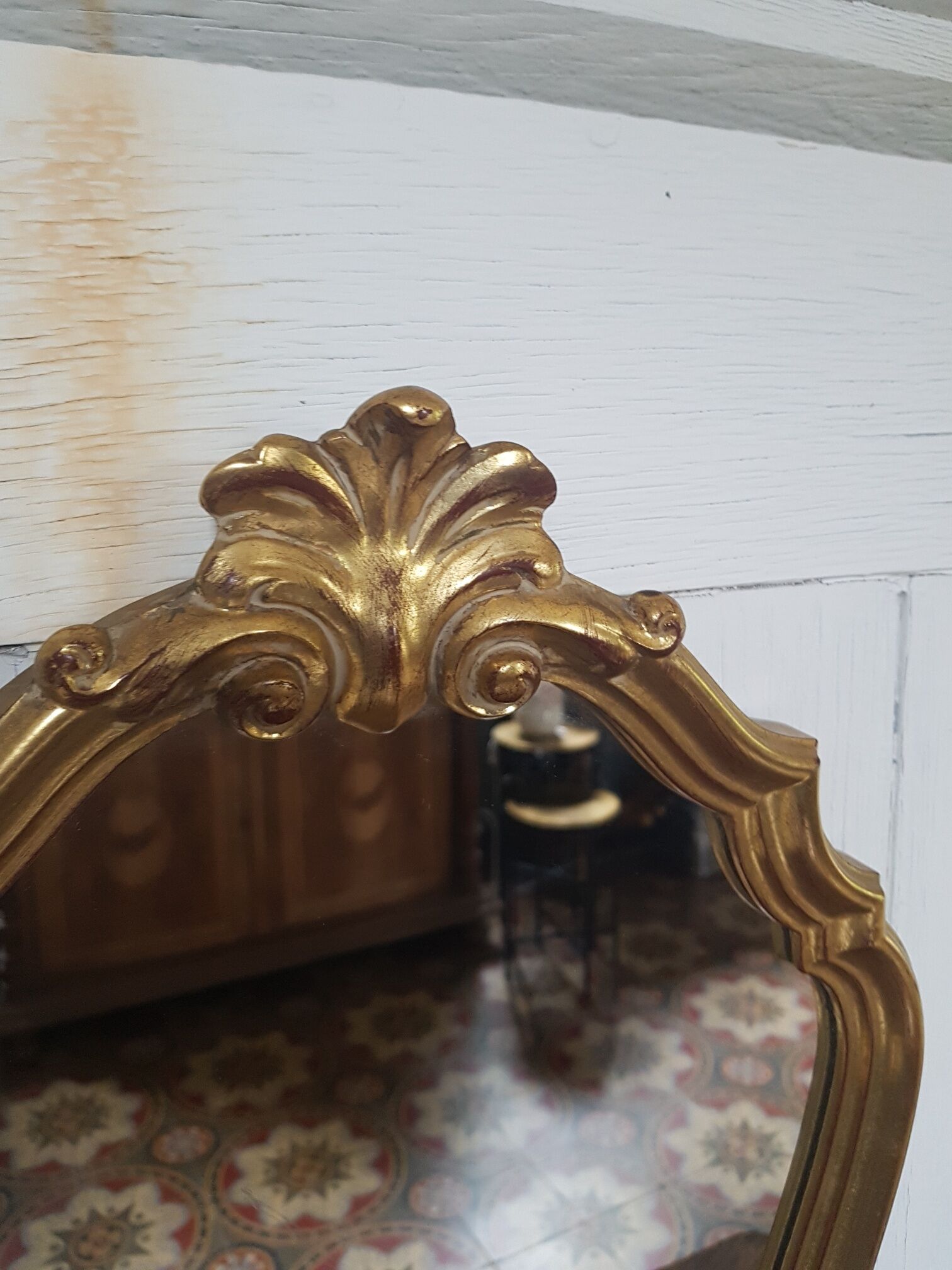 Louis XI Baroque Style Golden Mirror 34x52cm