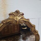 Miroir doré style baroque rocaille Louis XI 34x52cm