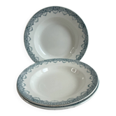Lot de 3 assiettes creuses en terre de fer LG Récamier