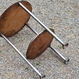 Art Deco side table, end table in chromed metal and mirror, 1930