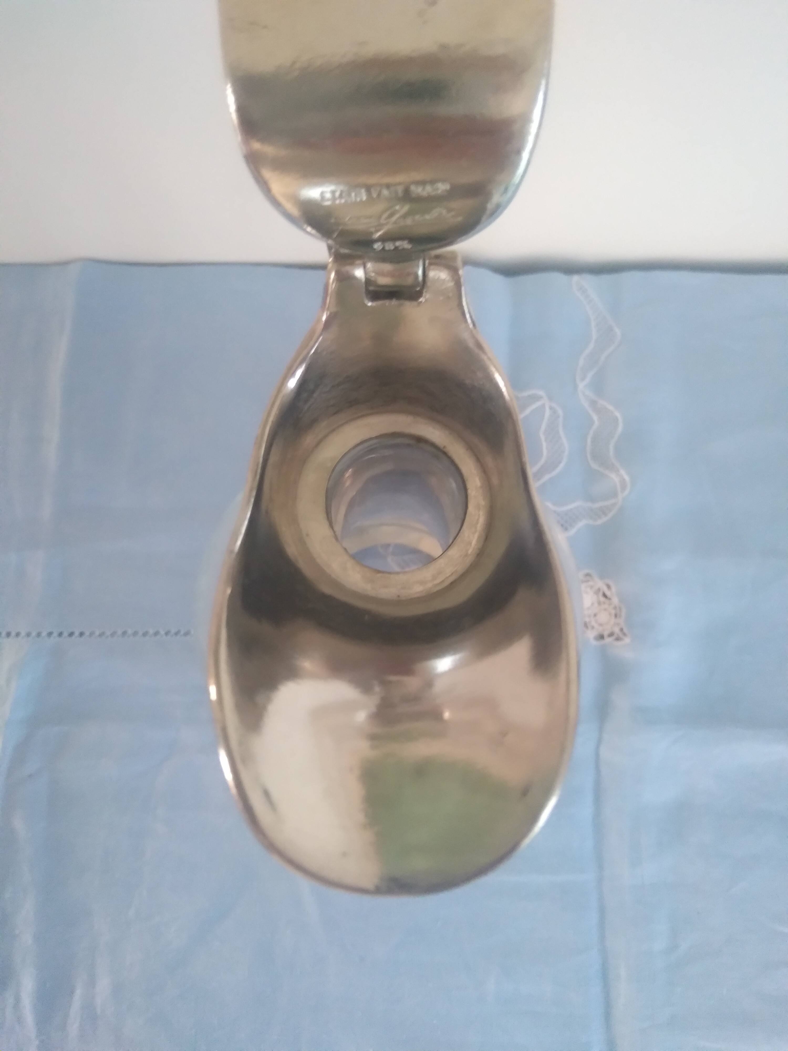 Decanter in pewter and crystal