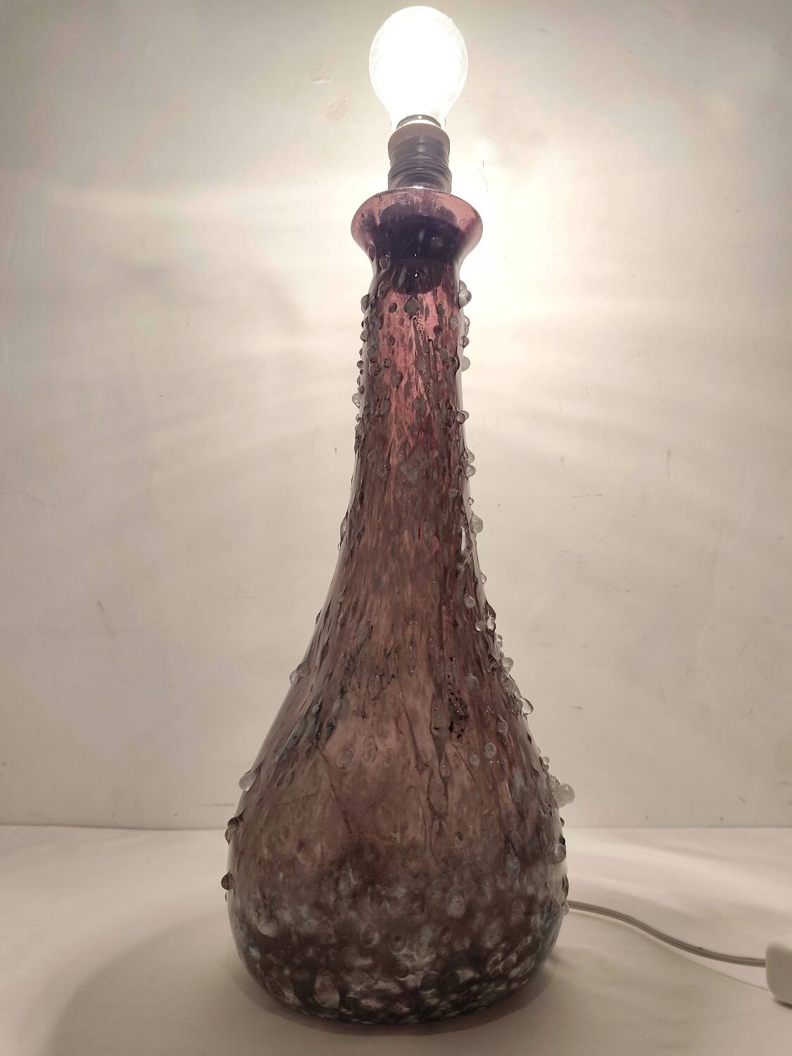 Glass table lamp. Italy, 1960s.