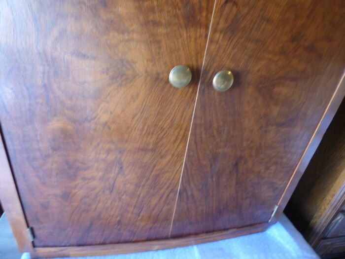 ART DECO sideboard curved walnut veneer around 1930 – Totally restored