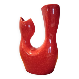 Vase en céramique rouge, Italie années 1970
