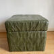 Pouf leather chest patchwork vert  De Sède