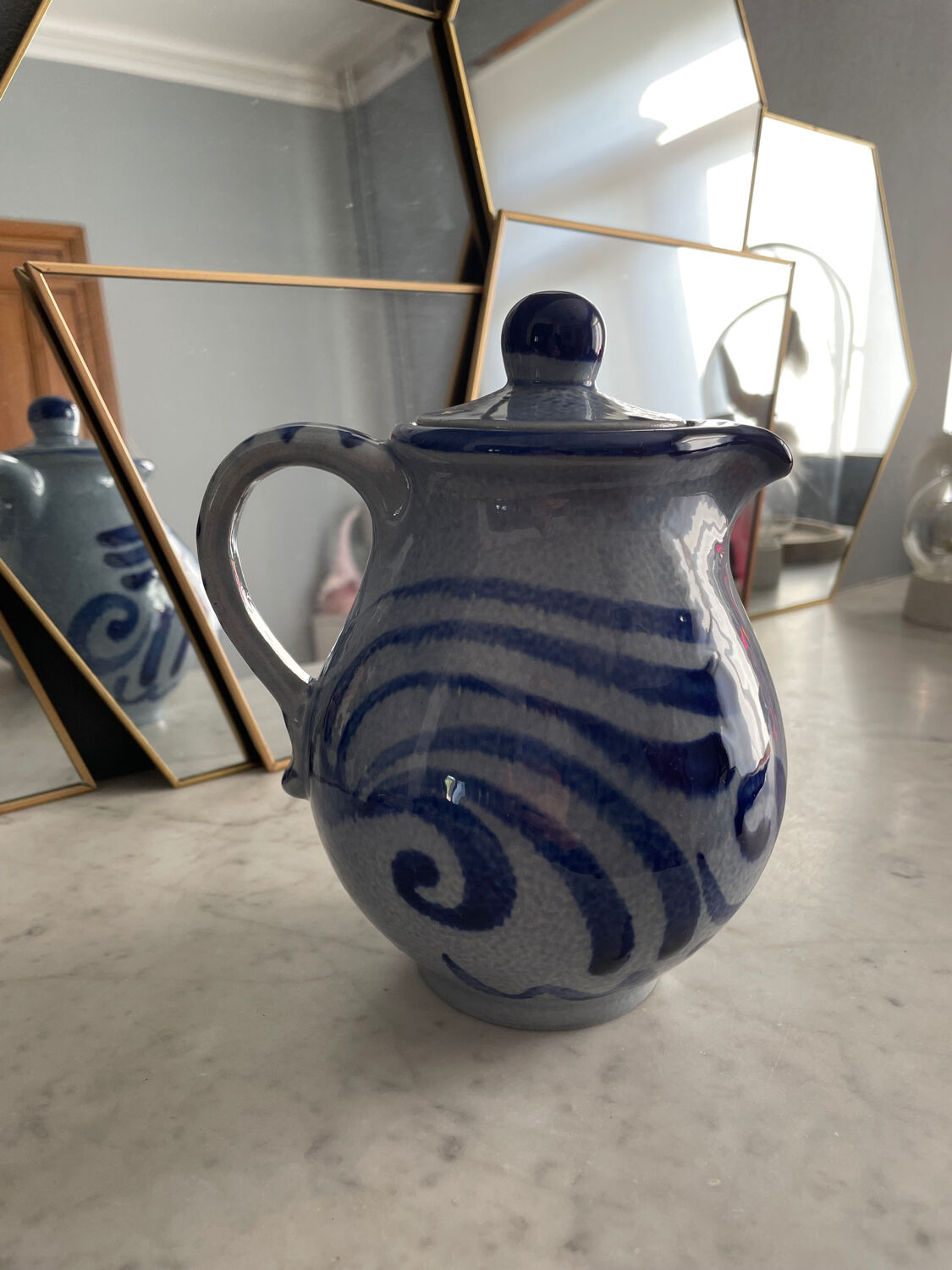 Vintage pitcher in glazed stoneware