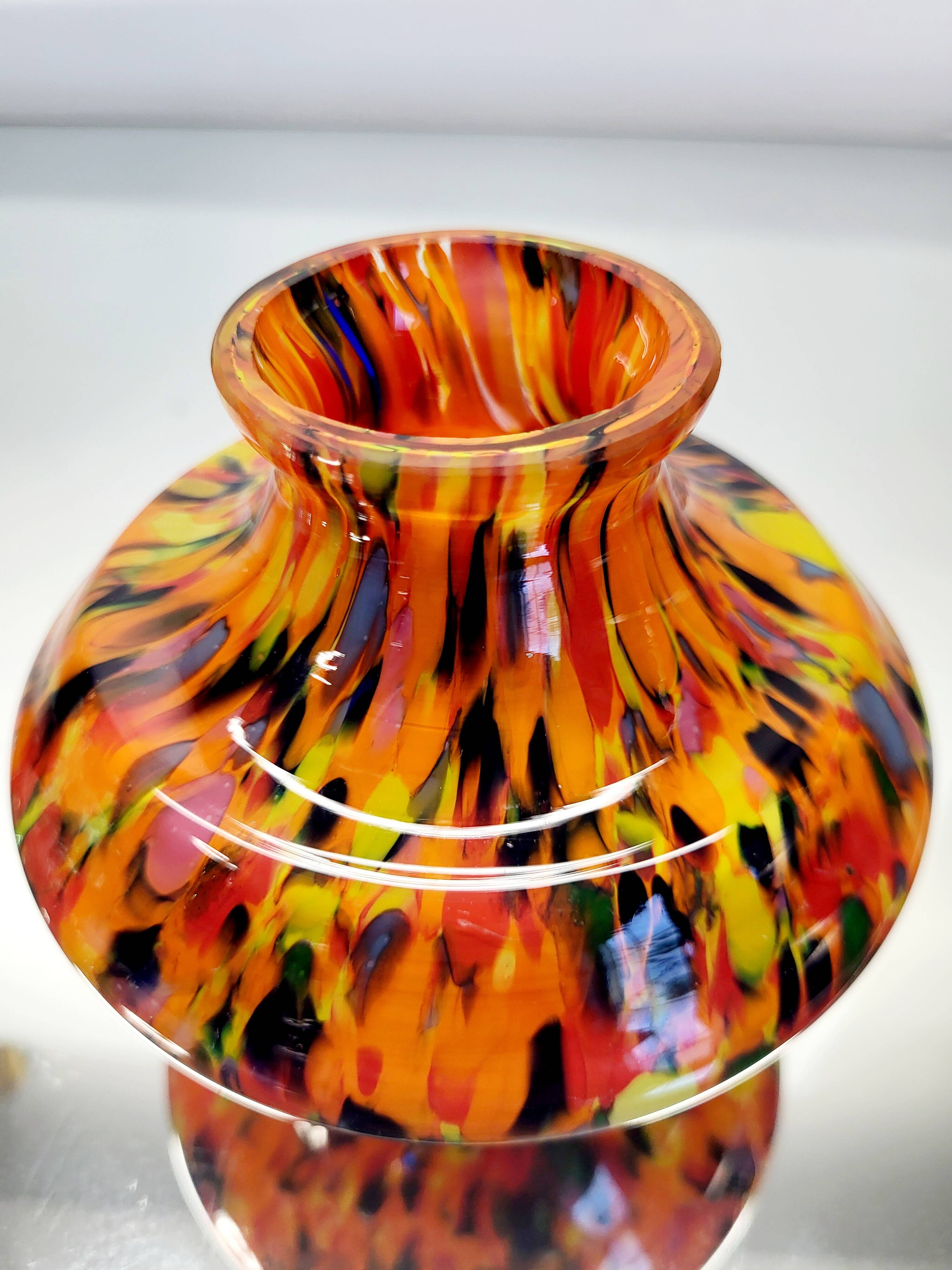 Vaas à éclaboussures Art Déco, Kralik Glas, Tsjechië