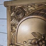 Art Deco gilded trumeau, bevelled mirror