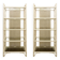 Pair of Lacquered canework shelves, Bamboo and Glass, 1980s - Italy