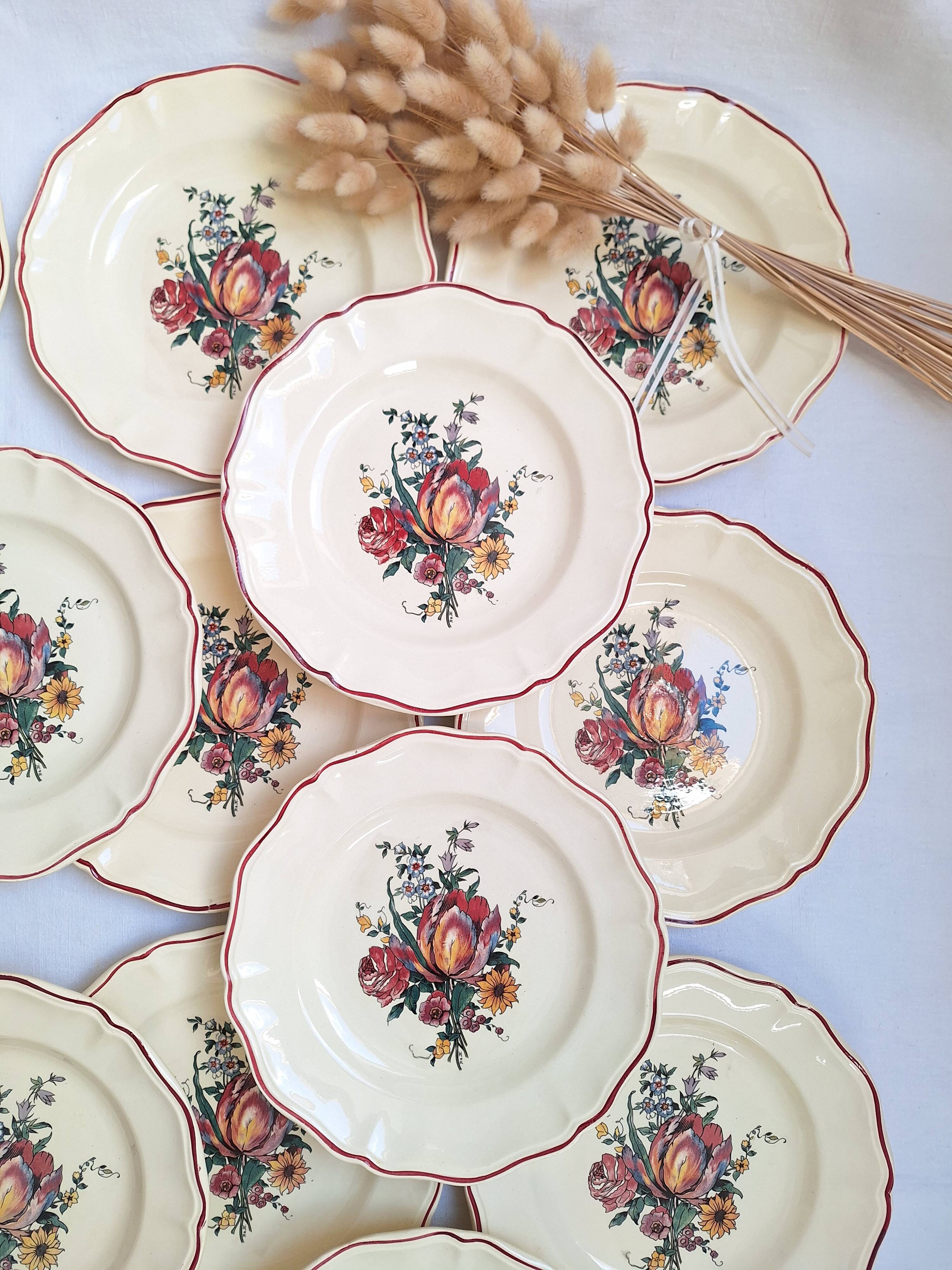 Assiettes plates Digoin Sarreguemines Modèle Loraine