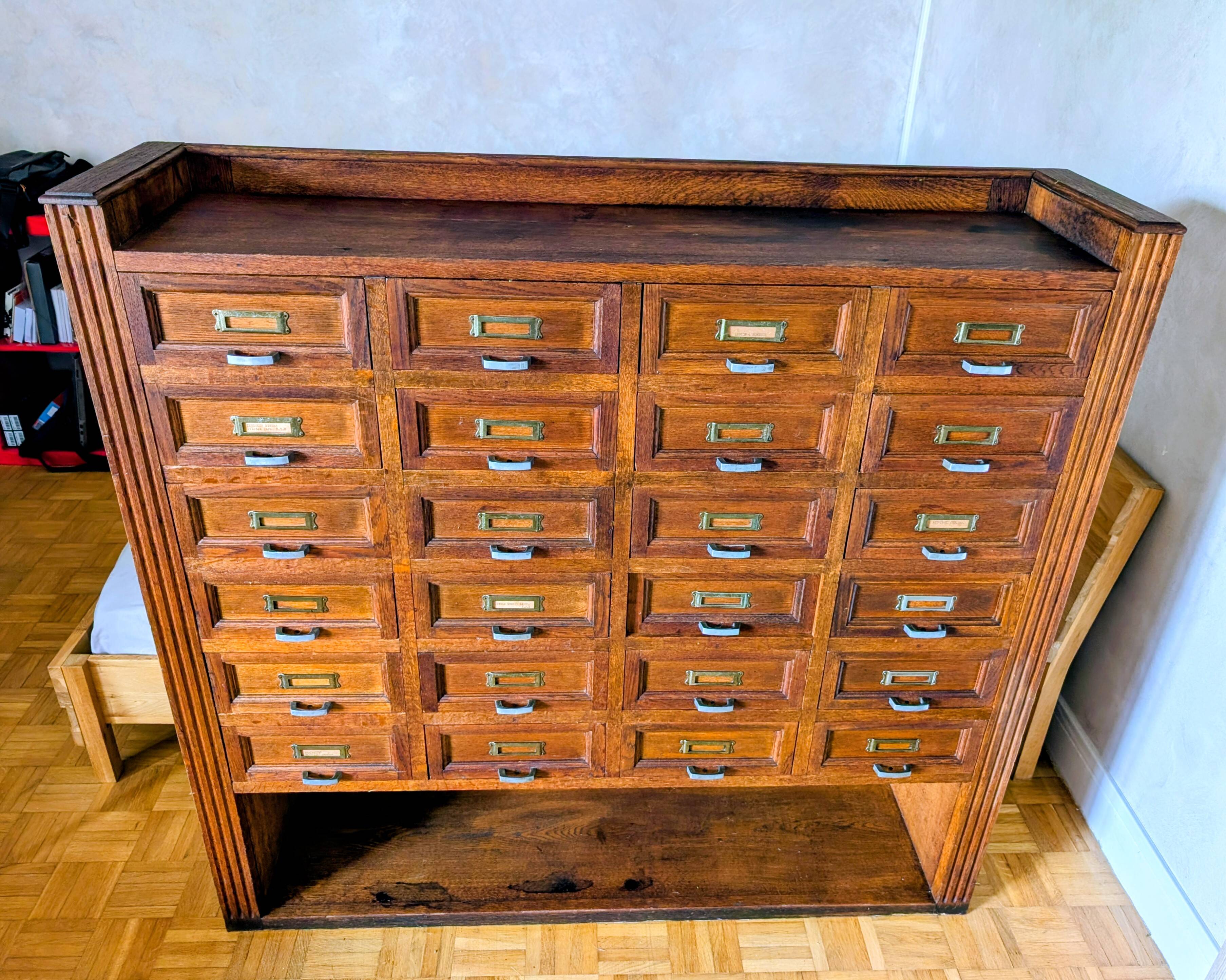 Meuble de métier chêne de graveur médailleur