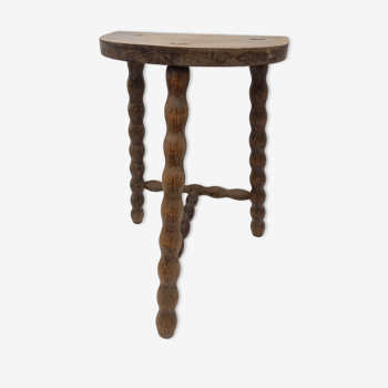 Tripod stool wood beaded feet