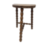 Tabouret tripode bois pieds perlés