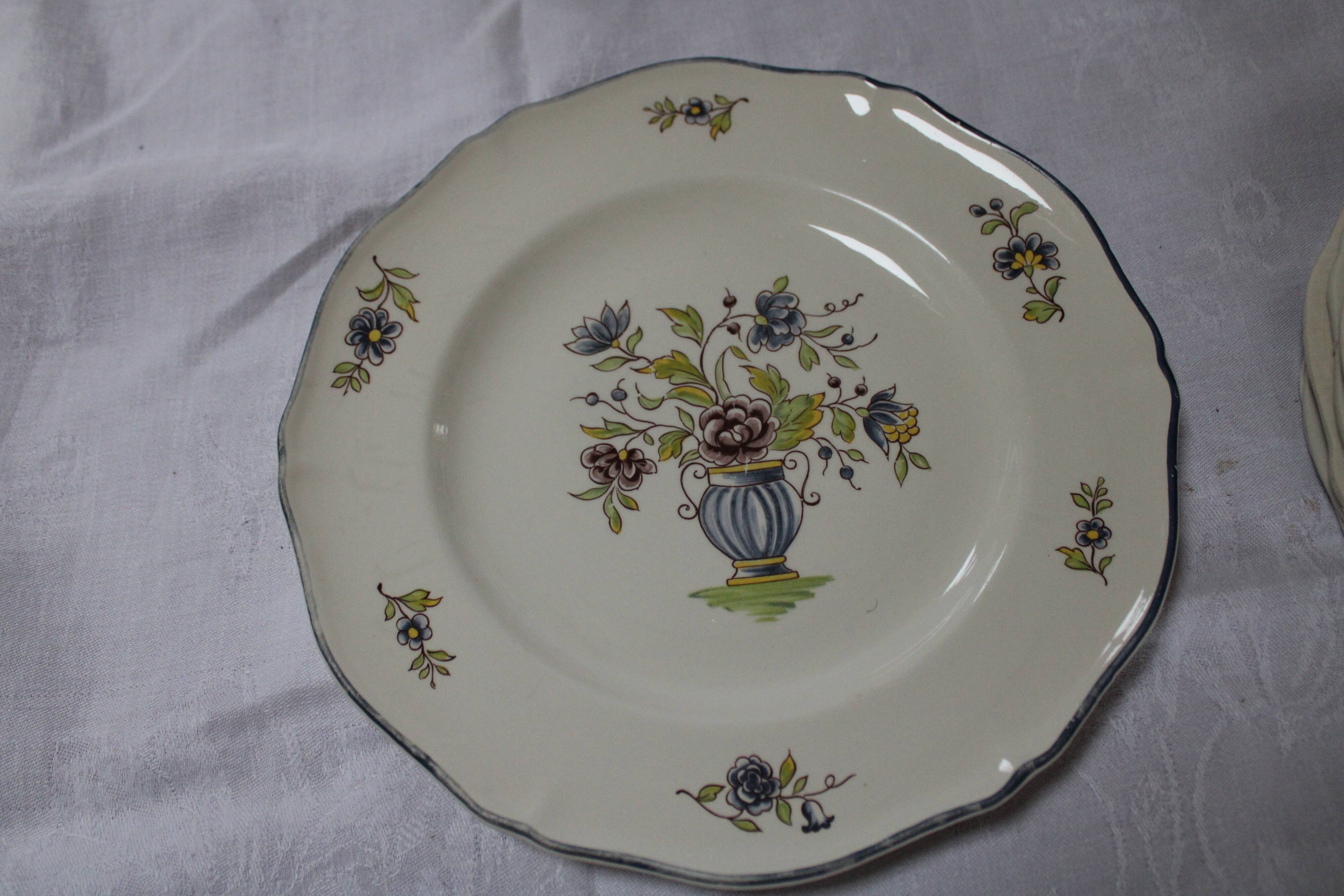 6 Plates Saint-Amand Vieux Delft