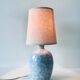 Lampe céramique grès bleu