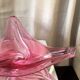 Triangular cut in val st lambert crystal of pink purple color