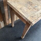 Farmhouse table with drawers in raw wood