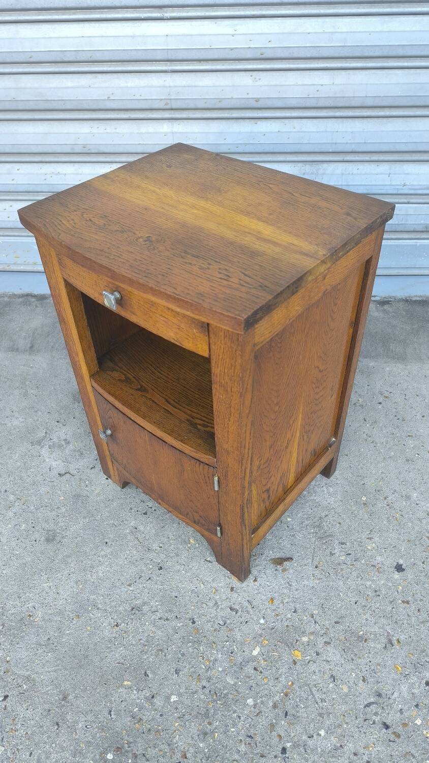 Art Deco bedside table in solid oak
