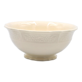 Salad bowl in off-white earthenware ivory Lunéville decoration in relief France