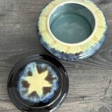 Antique enamelled ceramic box signed alpho