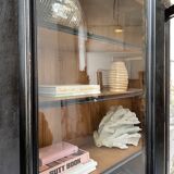 Napoleon 3 walnut window glass cabinet