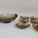 Dessert service dish + 6 cups 50s