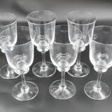 6 water glasses model Saumur crystal Daum France H = 18.5 cm