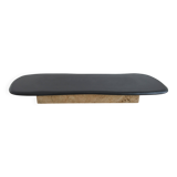 Basalt Coffee Table with Travertine Leg